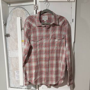 J. Crew Red and Gray Plaid Casual Shirt